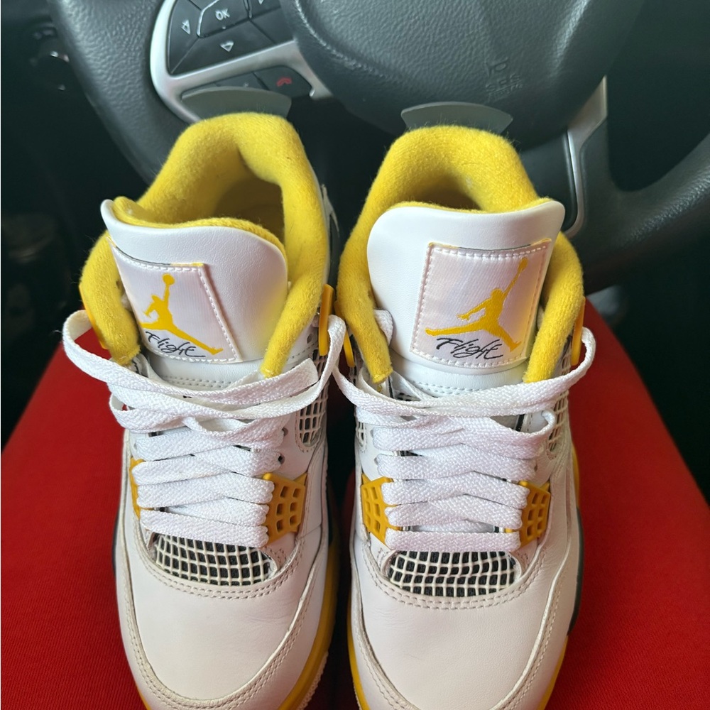 Air-Inspired Kids White and Yellow Basketball Shoes